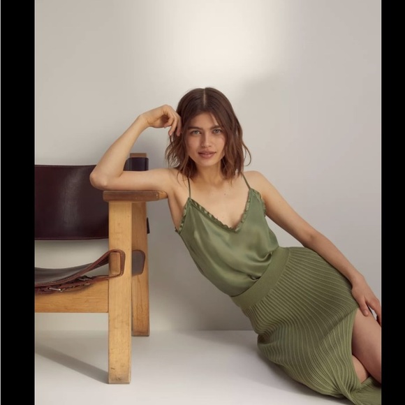 Aritzia Wilfred Ribbed Knit Slit Skirt - Picture 8 of 8